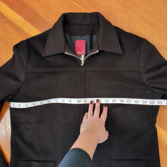 Vintage Wool Cashmere Angora Chocolate Brown Zip Mid-Weight Fall Coat Jacket - Picture 11 of 16